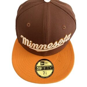 Minnesota Twins‎ NEW ERA Tiramisu Brown 59FIFTY Hat Cap Size 7 5/8 NWT